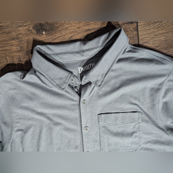 Duluth Trading Co Shirt Men's XL Button Long Sleeve Collared Gray Standard Fit - Picture 3 of 14